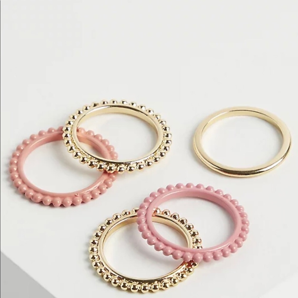 TORRID E CORAL ENAMEL RING SET